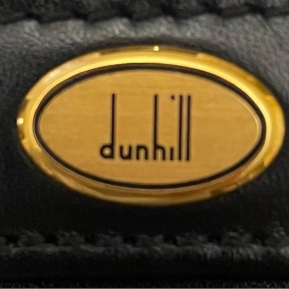 Dunhill Authentic Vintage Black Lockable Leather Clutch/Wristlet w/ Gold Accents - Picture 6 of 16